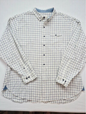 Brooks Brothers Stretch Supima Cotton Non-Iron Twill Button Windowpane Men's XXL